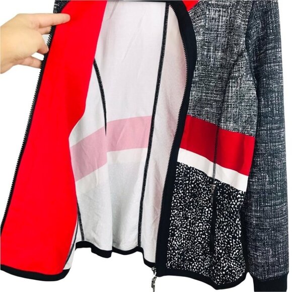BYLYSE Multicoloured Zip up Jacket Women Size M black and Red - Picture 7 of 16